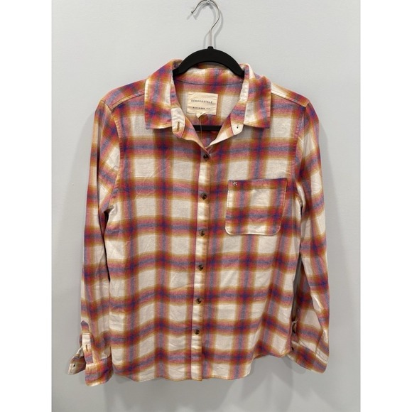 Aeropostale Tops - Aeropostale Boyfriend Fit Plaid Shirt Medium Button Front NWT Cotton Blend